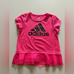 Adidas Pink Short Sleeve Tee with Logo